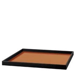 Vassoio in pelle cognac Mondo