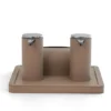 Vassoio in pelle Igea Taupe con 2 dispenser e porta fazzoletti