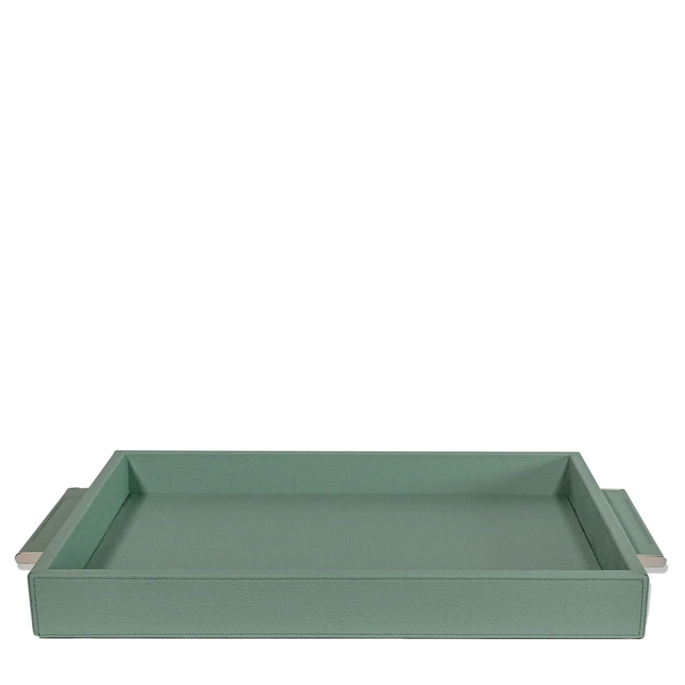 Vassoio medio Ben in Pelle Verde Smeraldo Chiaro