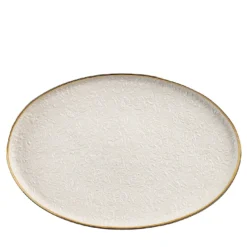 Vassoio ovale bianco e oro Damasco