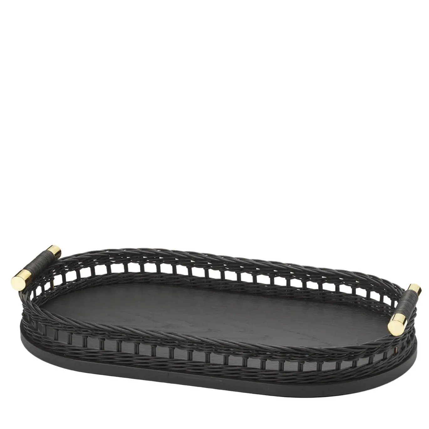 Vassoio ovale Eclaire con maniglie in ottone lucido