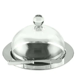 Vassoio per formaggio Essentia con coperchio a cupola in cristallo e coltello