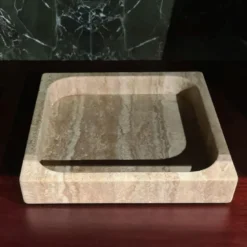 Vassoio Quadrato in Pietra di Travertino