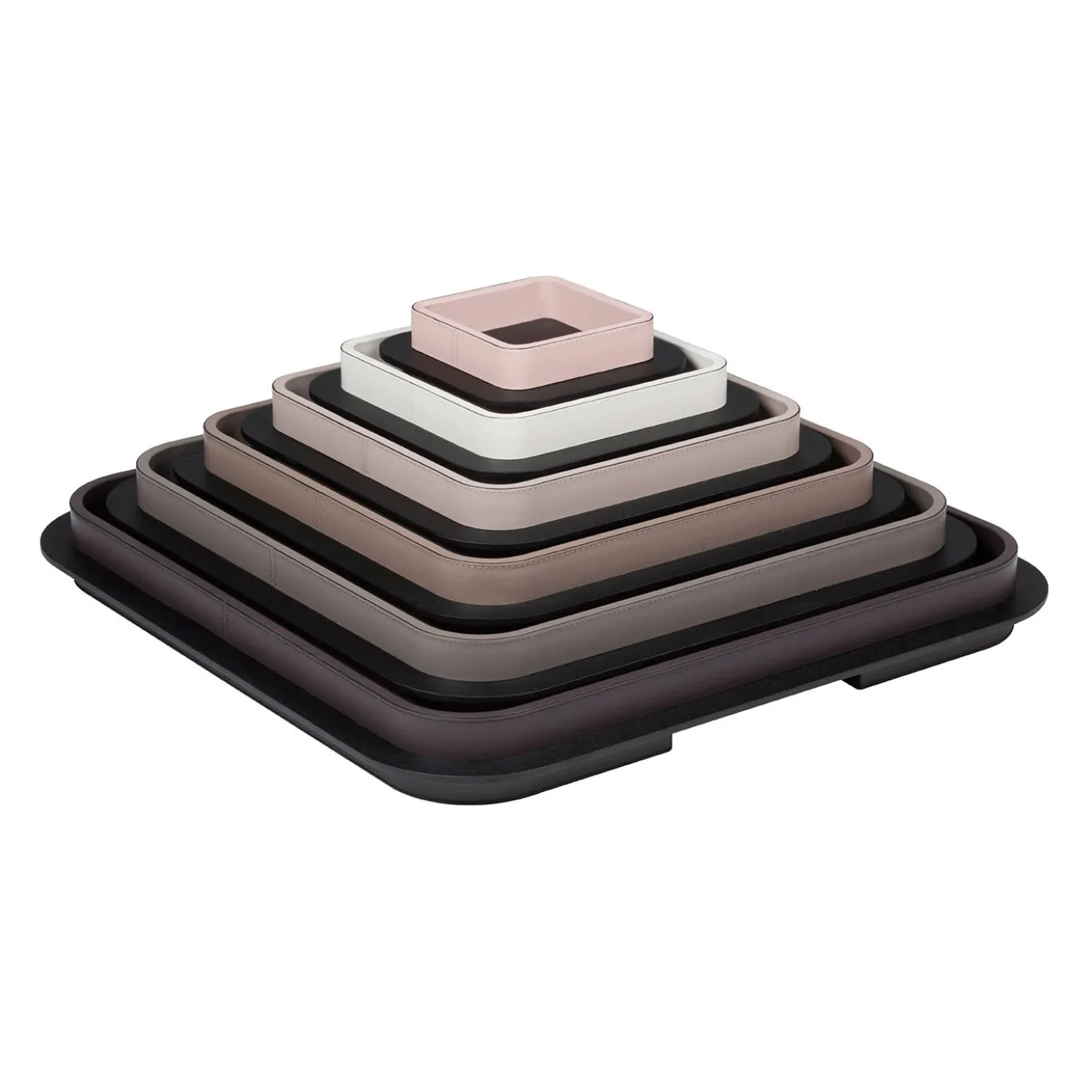 Vassoio quadrato Lloyd N. 5 con cornice color taupe