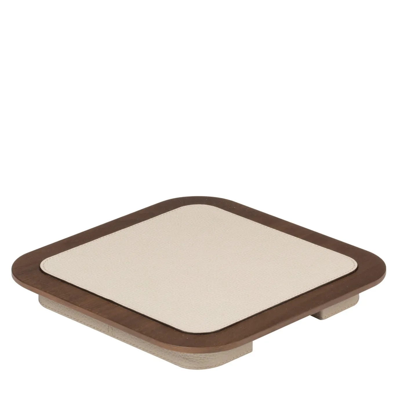 Vassoio quadrato Lloyd N. 2 in beige e noce