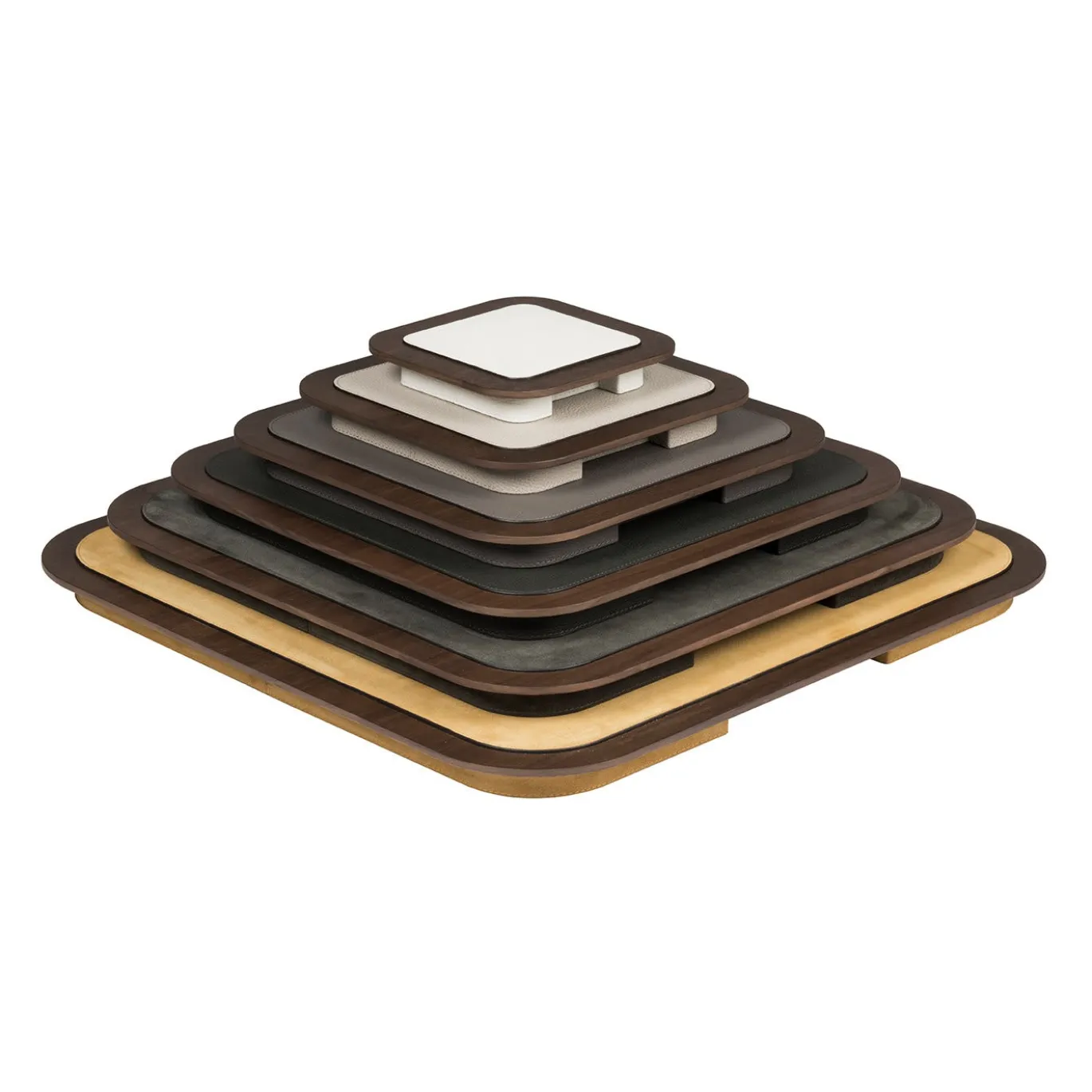 Vassoio quadrato Lloyd N. 2 in beige e noce