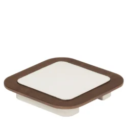 Vassoio quadrato Lloyd N. 1 in bianco e noce