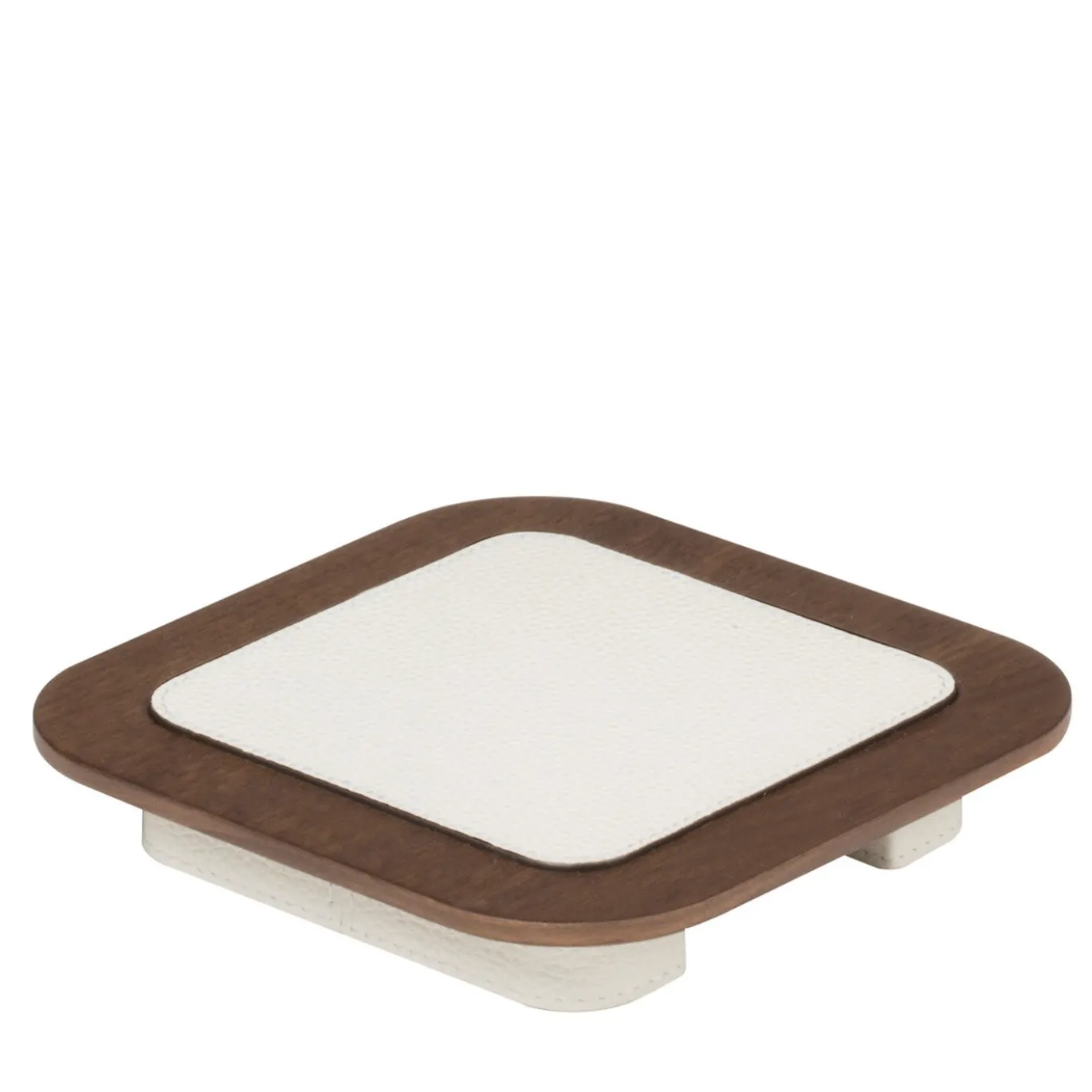 Vassoio quadrato Lloyd N. 1 in bianco e noce