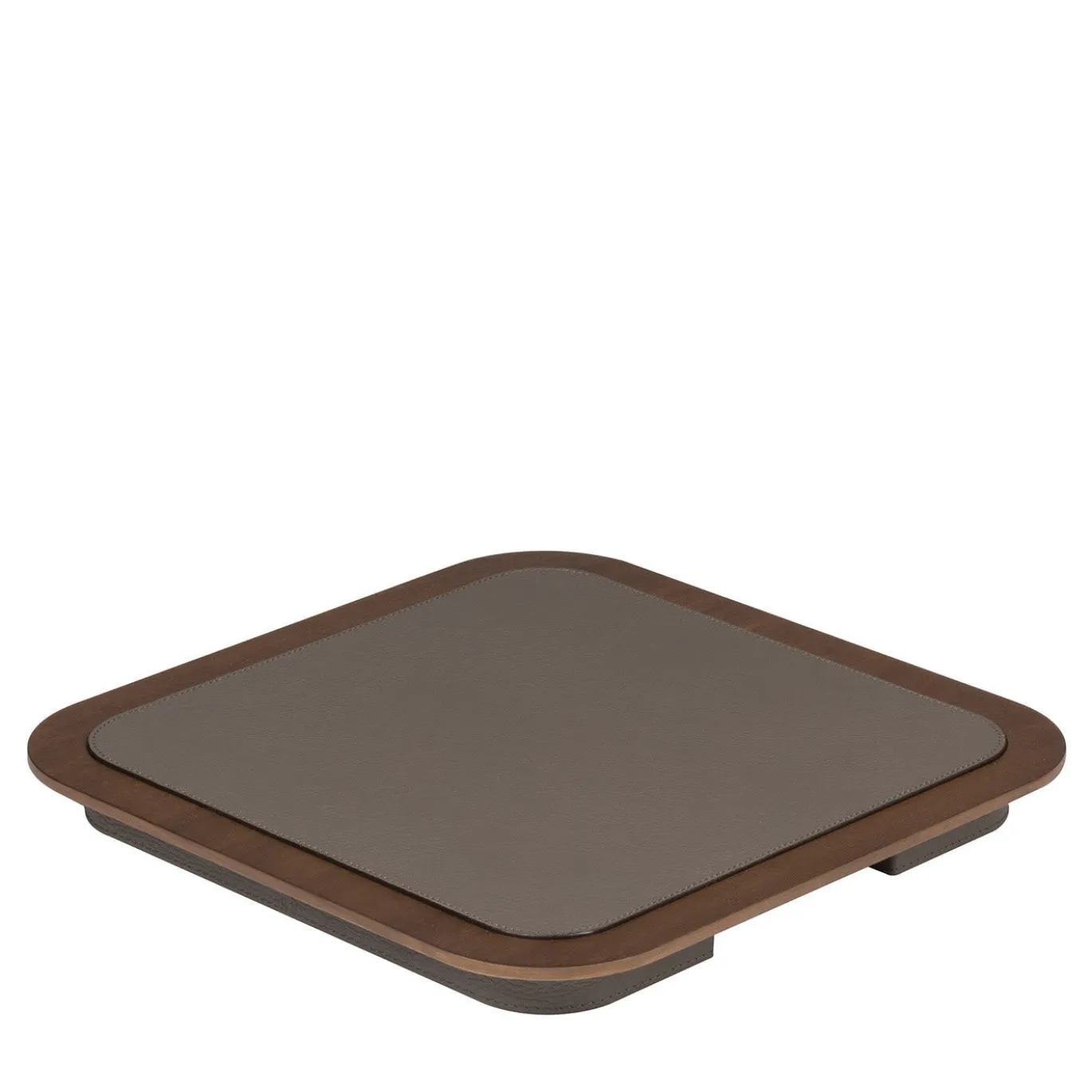 Vassoio quadrato Lloyd N. 3 in Taupe e Noce
