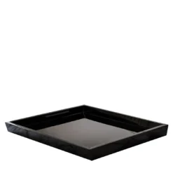 Vassoio quadrato Paolino in laccato nero lucido