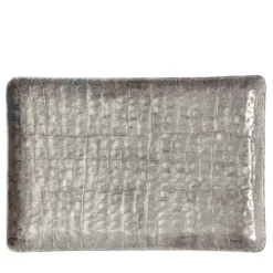 VASSOIO RETTANGOLARE COCCO - ARGENTO