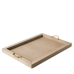 Vassoio rettangolare grande Thalia con manglie oro