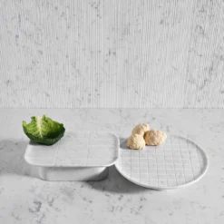 Vassoio Rettangolare in Marmo Bianco Lust