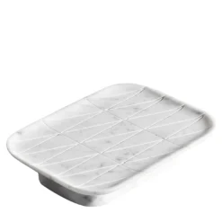 Vassoio Rettangolare in Marmo Bianco Lust
