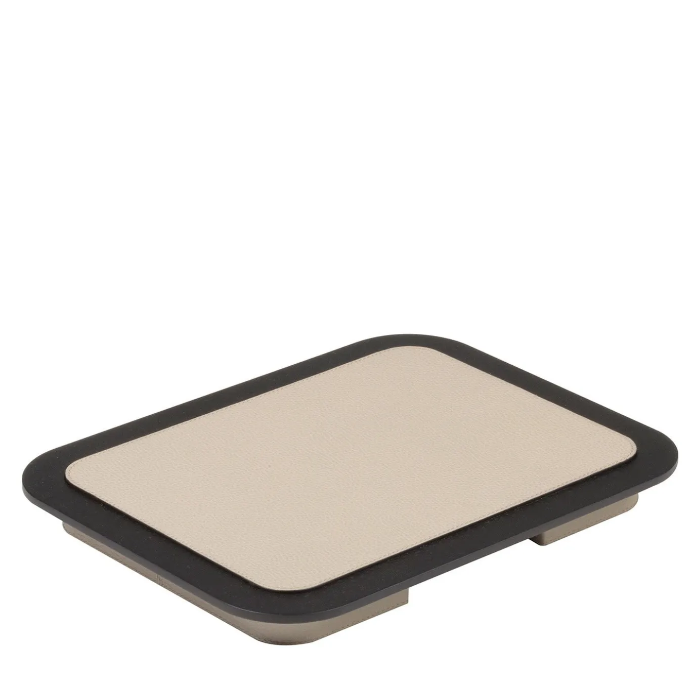 Vassoio rettangolare Lloyd N. 2 in beige e wengé
