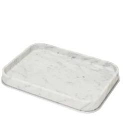 Vassoio rettangolare Polo in marmo bianco grande