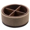 Vassoio rotondo beige a 4 sezioni