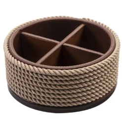 Vassoio rotondo beige a 4 sezioni