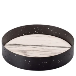 Vassoio rotondo Eclittica Bianco Carrara