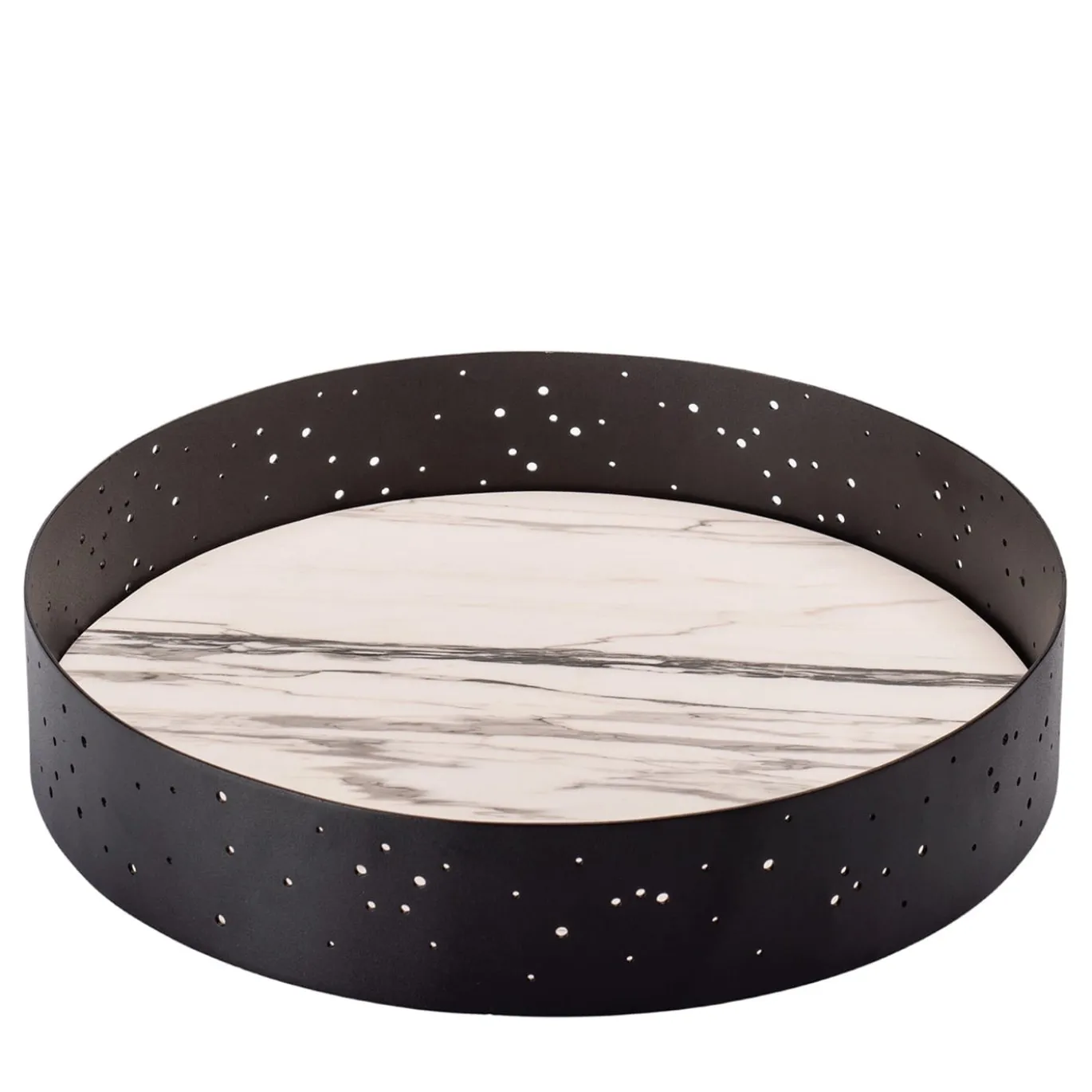 Vassoio rotondo Eclittica Bianco Carrara