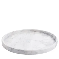 Vassoio rotondo in marmo bianco carrara Thania