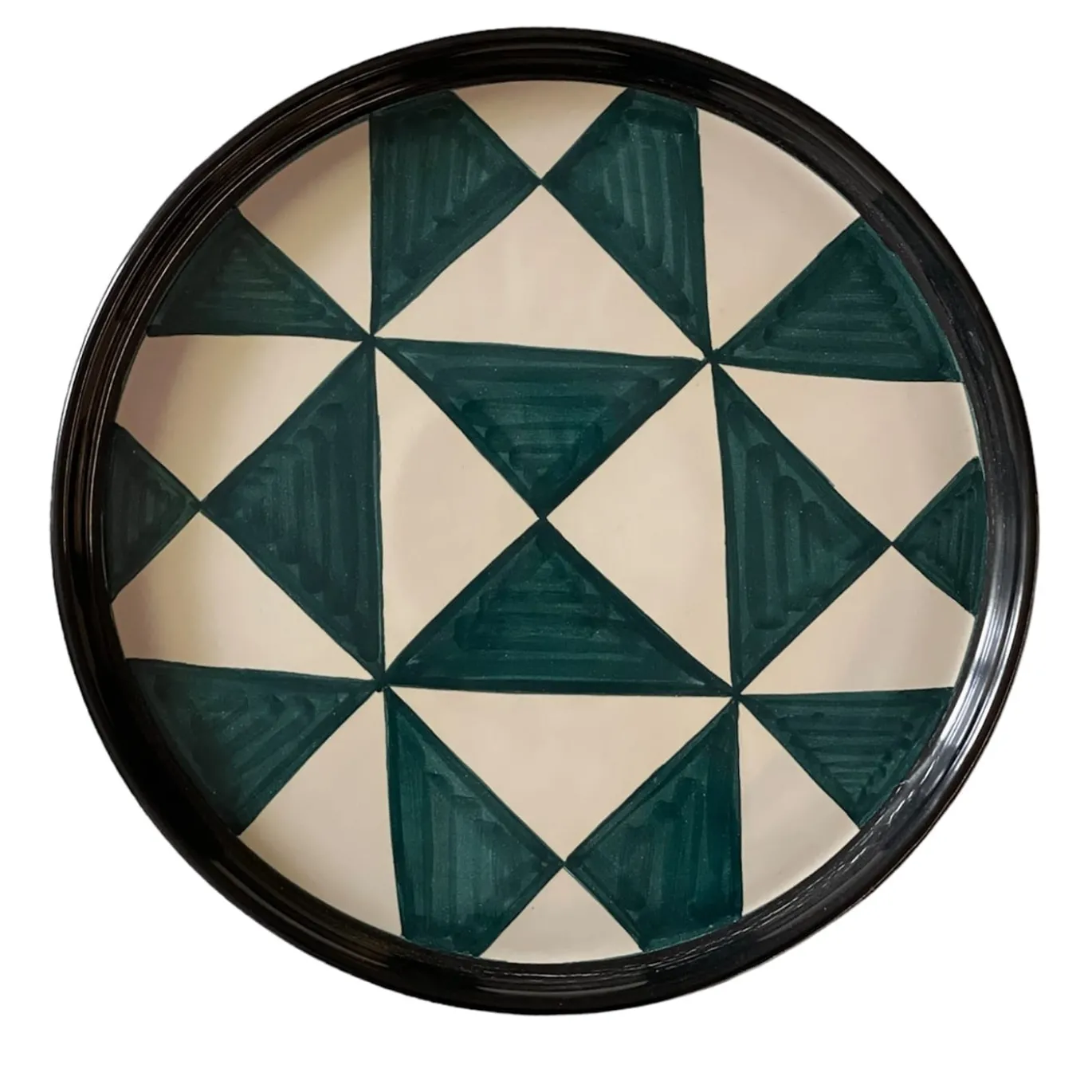 Vassoio rotondo verde e nero