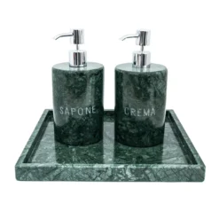 Vassoio Set da Bagno in Marmo Verde