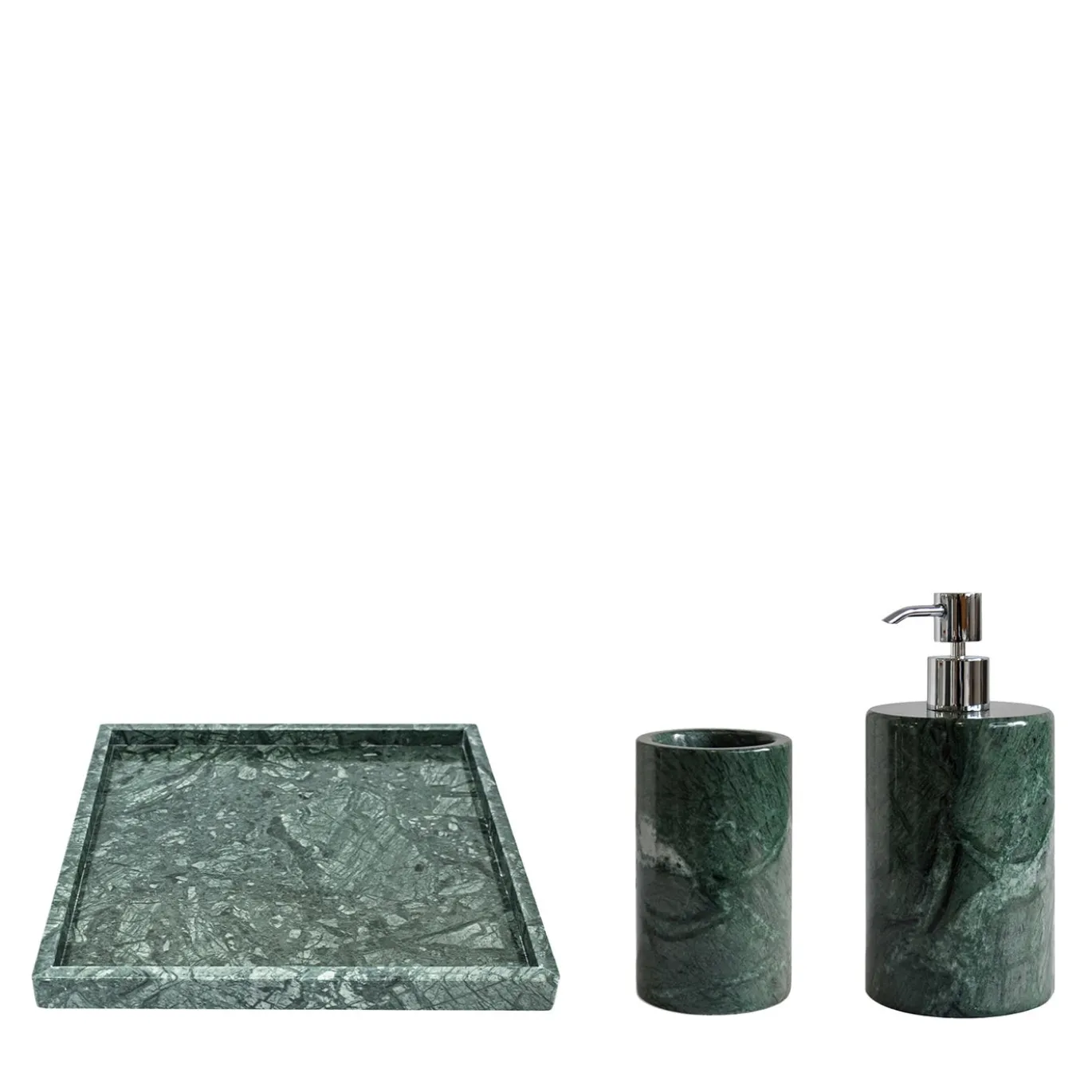 Vassoio Set da Bagno in Marmo Verde