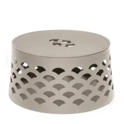 Venezia 10 Cestino rotondo beige con coperchio