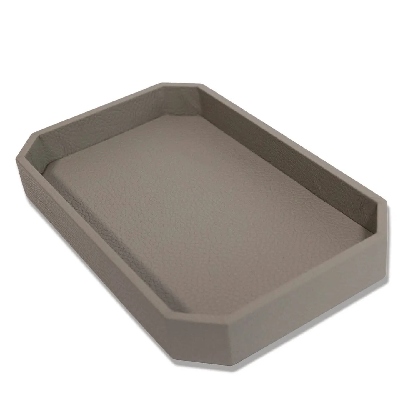 Vide-poche Del Monte media in pelle Grigio Luna