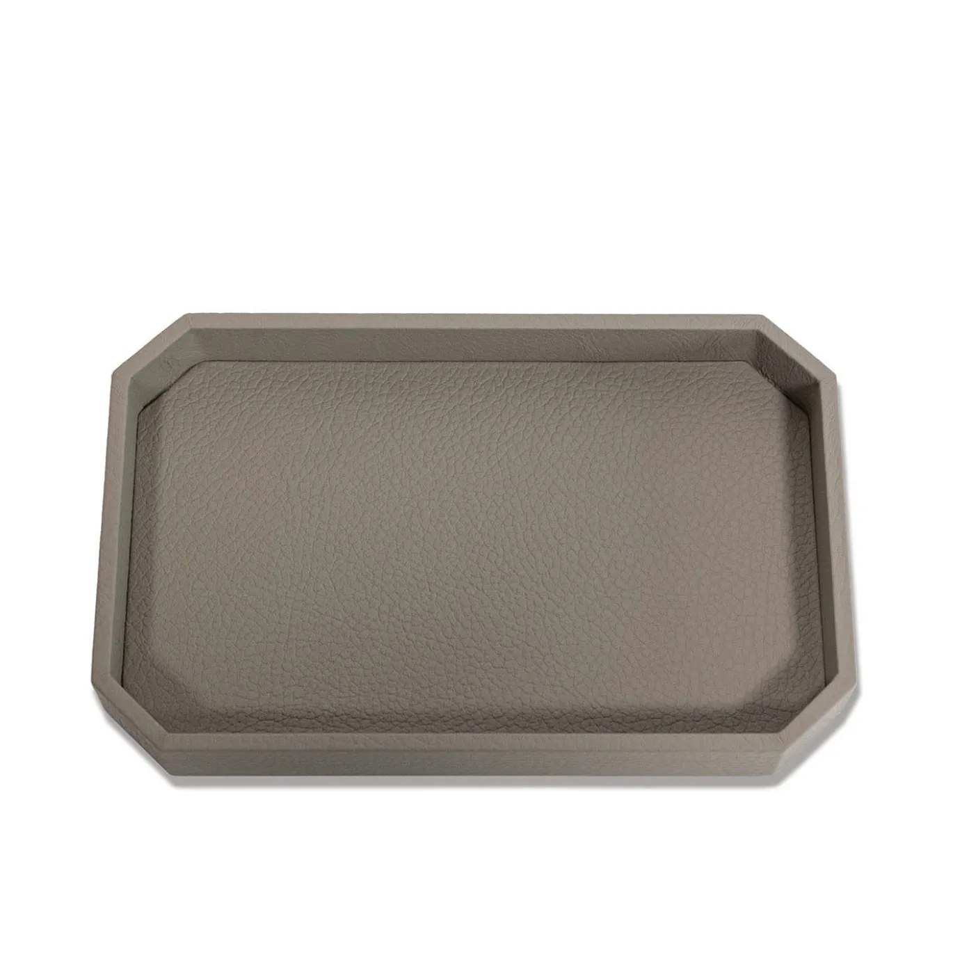 Vide-poche Del Monte media in pelle Grigio Luna