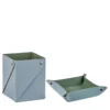 Vide poche e set di scatole miu in pelle azzurro cielo e eucalipto