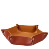 Videpoche in pelle bordeaux e cognac