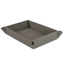 Vide-Poche Michelangelo 19 in pelle grigio luna