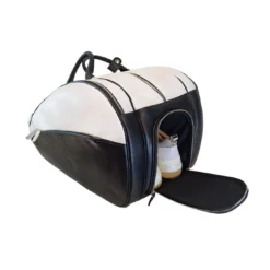 Zaino sportivo All Rackets in pelle bianca e nera