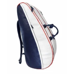 Zaino sportivo da Tennis in pelle bianca e blu