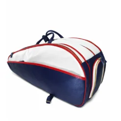 Zaino sportivo da Tennis in pelle bianca e blu