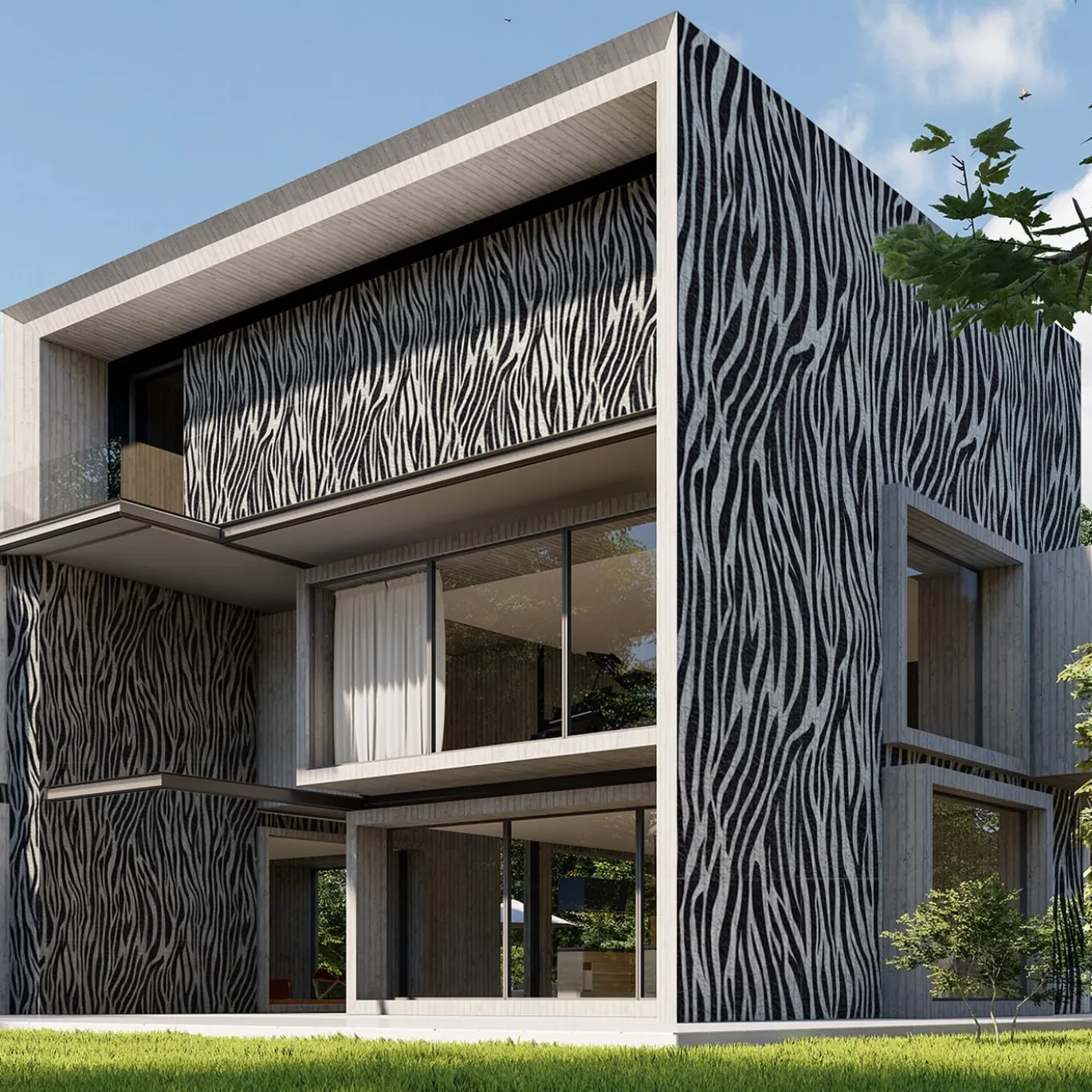 Zebra 1 Facade 22 Carta per esterno